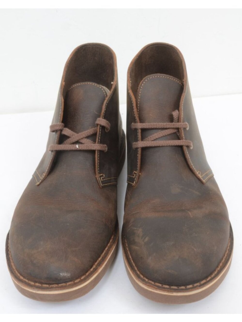 NEW Clarks Shepton Mens 10.5 WIDE Leather Lace-Up Comfort Chukka Boot Preppy - Picture 9 of 11